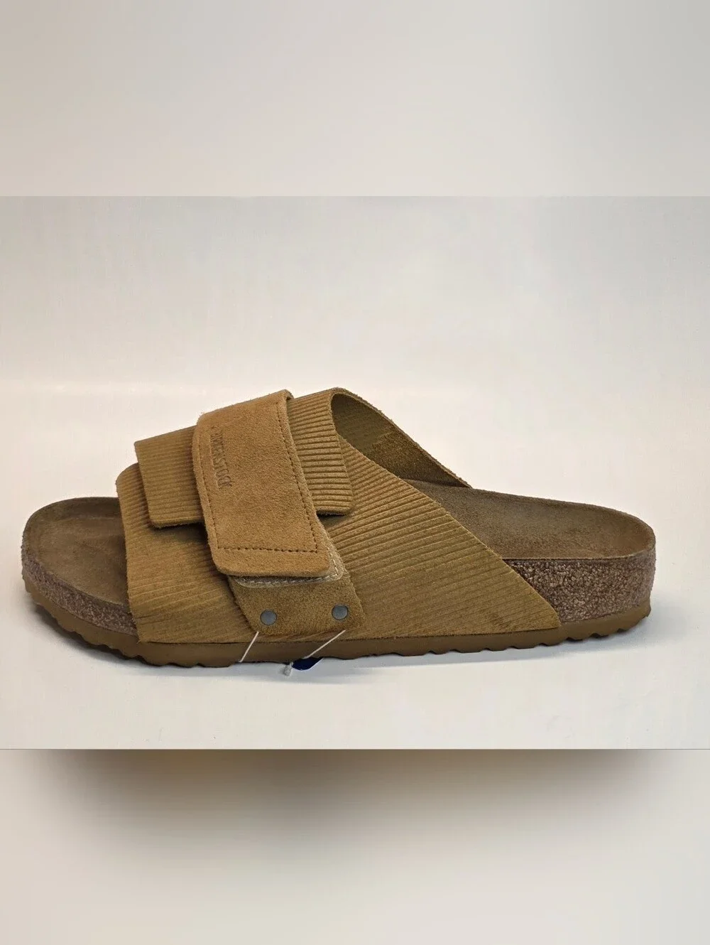 BIRKENSTOCK Kyoto Suede Leather Embossed Corduroy Cork Brown 44 Men's Size 11